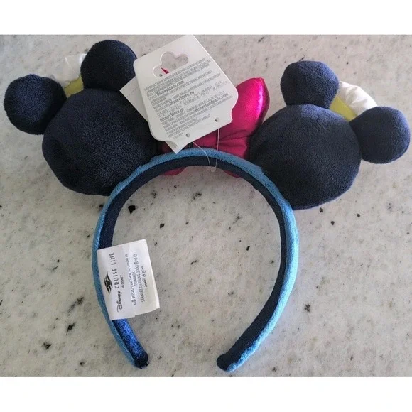 NWT!! Disney Cruise Line DCL Captain Mickey & Minnie Mouse Plush Ears Headband - Picture 6 of 7